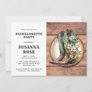 Invitation Enterrement de vie de jeune fille Bottes Rustiques