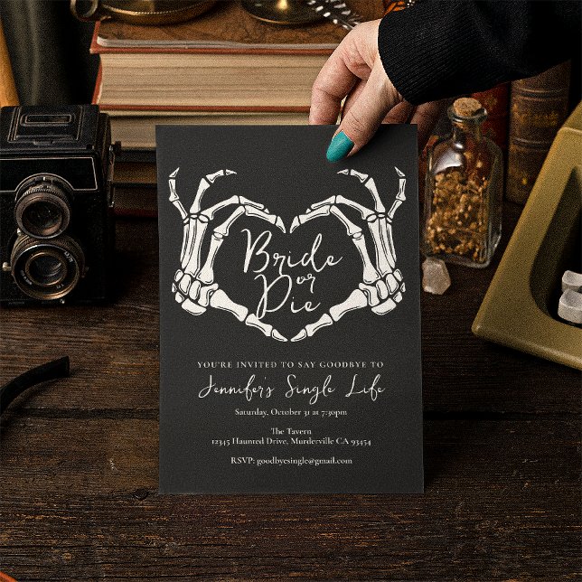 Invitation Enterrement de vie de jeune fille Bride or Die Ske (Créateur téléchargé)