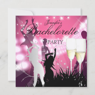 Invitation Enterrement de vie de jeune fille Champagne Noir R