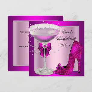 Invitation Enterrement de vie de jeune fille Champagne rose