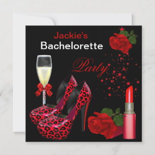 Invitation Enterrement de vie de jeune fille chaussure rouge 