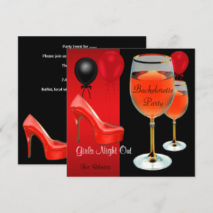 Invitation Enterrement de Vie de Jeune Fille Chaussures Rouge