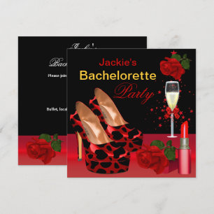 Invitation Enterrement de vie de jeune fille chaussures rouge
