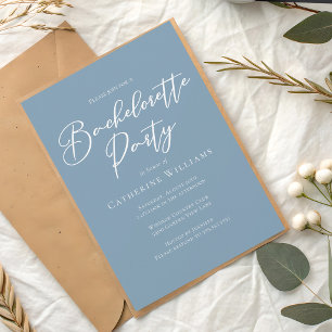 Invitation Enterrement de vie de jeune fille chic bleu côtier