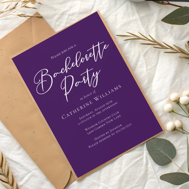 Invitation Enterrement de vie de jeune fille chic et minimali (Créateur téléchargé)