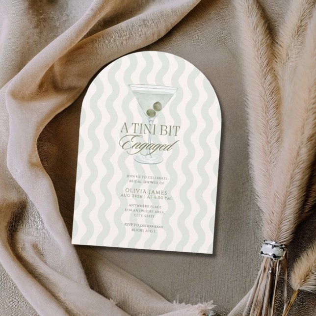 Invitation Enterrement de vie de jeune fille chic martini (Créateur téléchargé)