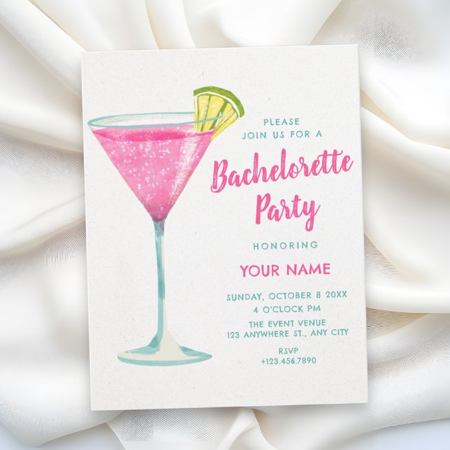 Invitation Enterrement de vie de jeune fille cocktail (Créateur téléchargé)