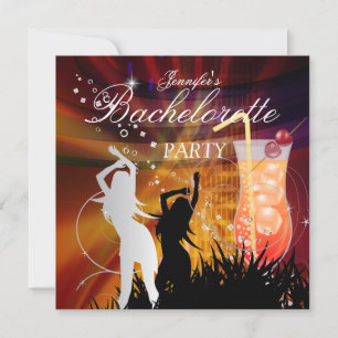 Invitation Enterrement de vie de jeune fille Cocktail Noir Or