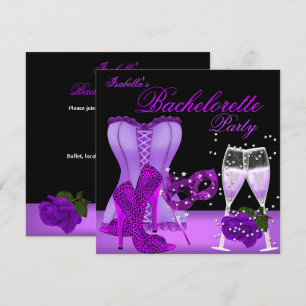 Invitation Enterrement de vie de jeune fille Corset à talons 
