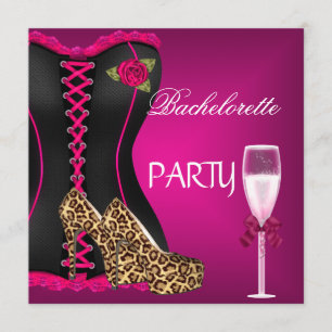 Invitation Enterrement de vie de jeune fille Corset Noir Chau