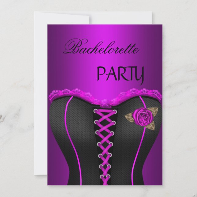Invitation Enterrement de vie de jeune fille Corset noir viol (Devant)