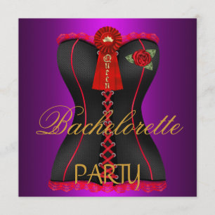 Invitation Enterrement de vie de jeune fille Corset Or Magent