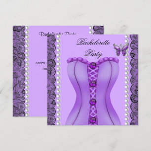 Invitation Enterrement de vie de jeune fille Corset Papillon 