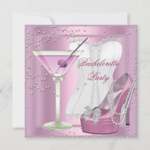 Invitation Enterrement de vie de jeune fille Corset Rose Chau