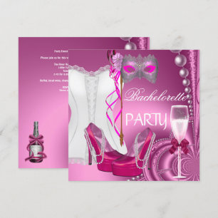 Invitation Enterrement de vie de jeune fille Corset Rose Chau