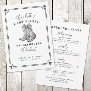 Invitation Enterrement de Vie de Jeune Fille Cowboy Last Rode