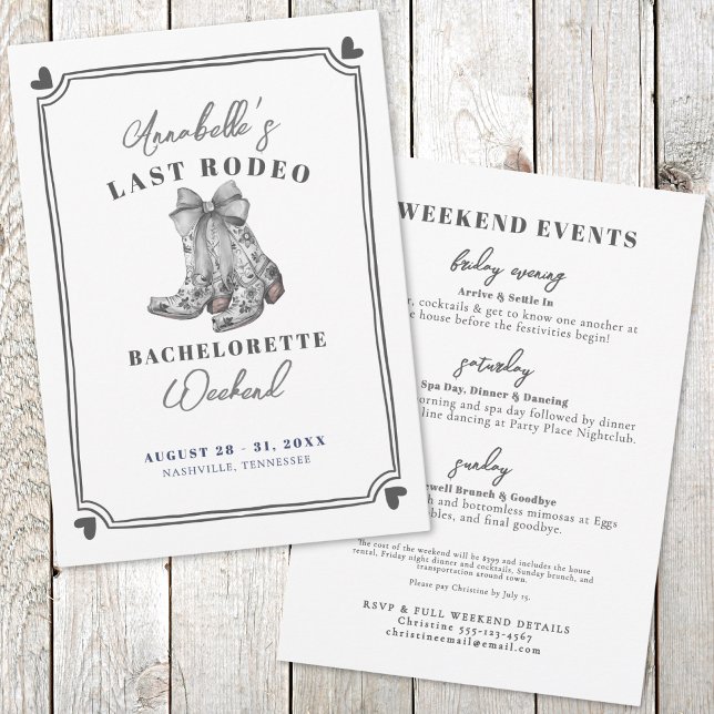 Invitation Enterrement de Vie de Jeune Fille Cowboy Last Rode (Cowboy Last Rodeo Bachelorette Party Invitation)