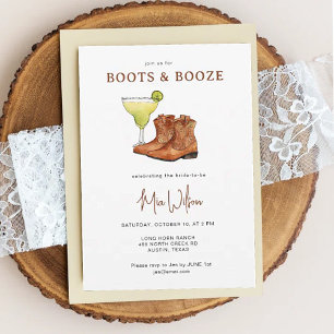 Invitation Enterrement de vie de jeune fille Cowgirl Boots & 