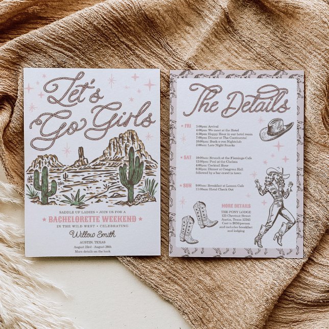 Invitation Enterrement de vie de jeune fille dans le Far West (Créateur téléchargé)