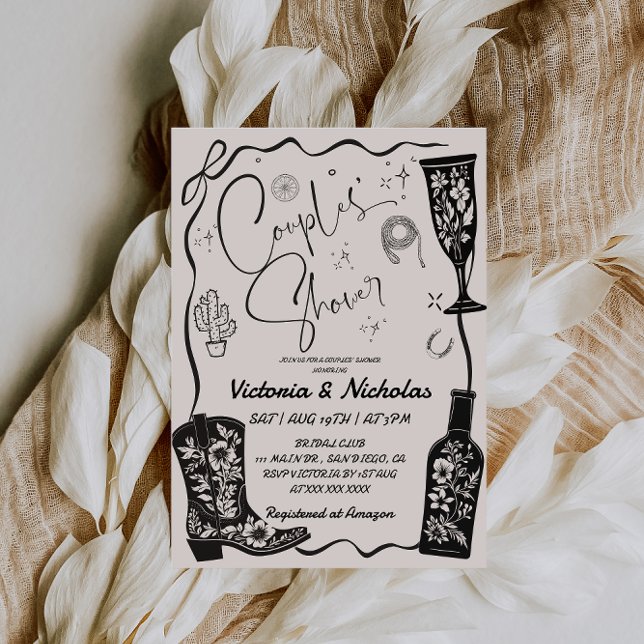 Invitation Enterrement de vie de jeune fille de couples occid (Créateur téléchargé)