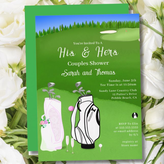 Invitation Enterrement de vie de jeune fille de golf pour lui (Créateur téléchargé)