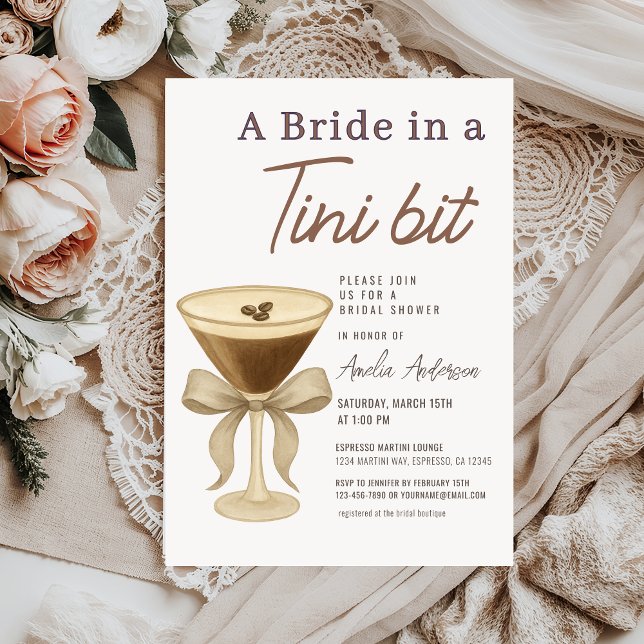 Invitation Enterrement de vie de jeune fille Espresso Martini (Créateur téléchargé)