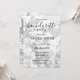 Invitation Enterrement de vie de jeune fille Fleurs blanches