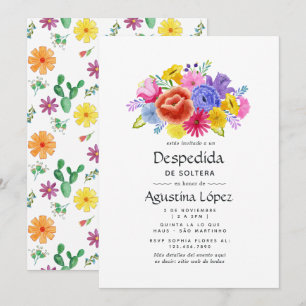 Invitation Enterrement de vie de jeune fille Floral Aquarelle