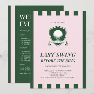 Invitation Enterrement de vie de jeune fille Golf Swing rose