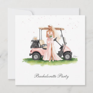 Invitation Enterrement de vie de jeune fille golfique sur ter