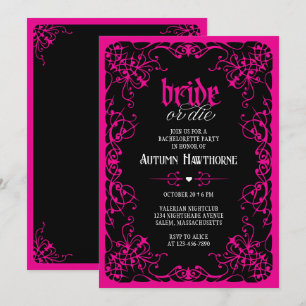 Invitation Enterrement de vie de jeune fille gothique Bride o