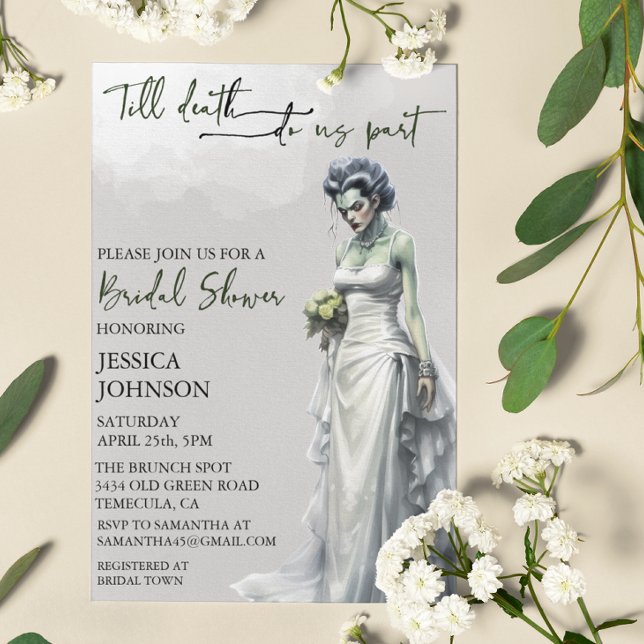 Invitation Enterrement de vie de jeune fille Halloween Mariée (Créateur téléchargé)