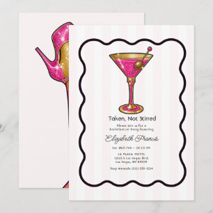 Invitation Enterrement de vie de jeune fille Hot Pink Martini