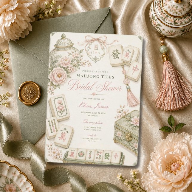 Invitation enterrement de vie de jeune fille Mahjong (Créateur téléchargé)