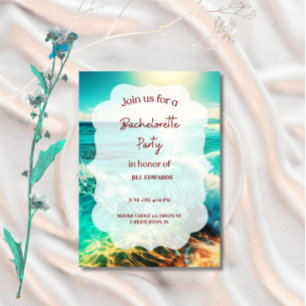 Invitation Enterrement de vie de jeune fille Mariage Tropical