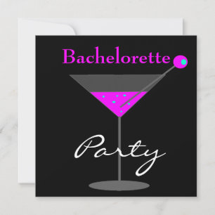 Invitation Enterrement de vie de jeune fille Martini Violet R