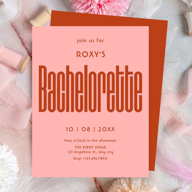 Invitation Enterrement de vie de jeune fille Moderne Rétro (Créateur téléchargé)