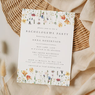 Invitation Enterrement de vie de jeune fille Pastel Boho Fleu