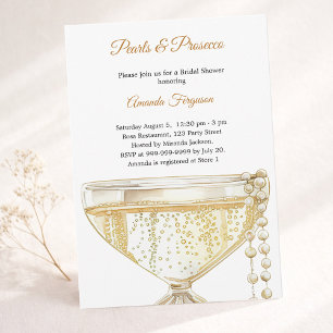 Invitation Enterrement de vie de jeune fille Perles et Prosec