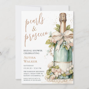 Invitation Enterrement de vie de jeune fille Perles & Prosecc