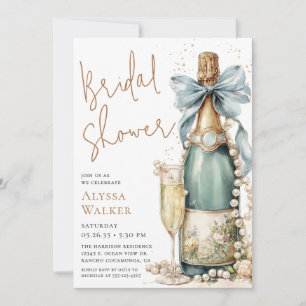 Invitation Enterrement de vie de jeune fille Perles & Prosecc