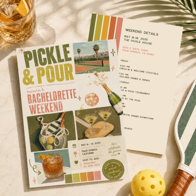 Invitation Enterrement de vie de jeune fille Pickle & Pour Re (Créateur téléchargé)