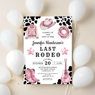 Invitation Enterrement de vie de jeune fille Pink Last Rodeo