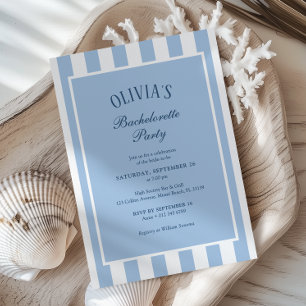 Invitation Enterrement de vie de jeune fille rayé Prépa Côté
