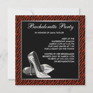 Invitation Enterrement de vie de jeune fille Red Zebra High H