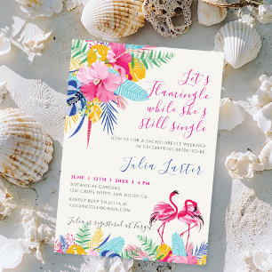 Invitation Enterrement de vie de jeune fille Rose Tropical Sa