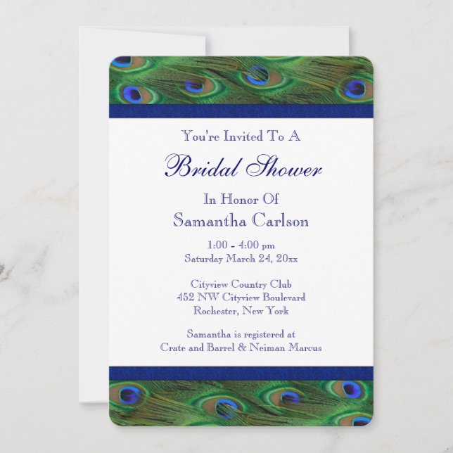 Invitation Enterrement de vie de jeune fille Royal Blue Vert  (Devant)