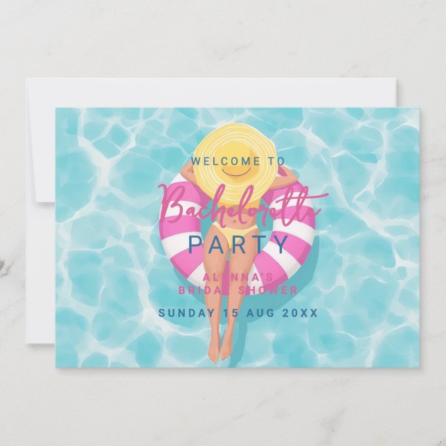 Invitation  Enterrement de vie de jeune fille Splash Fête au  (Devant)