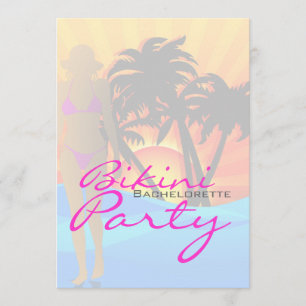 Invitation Enterrement de vie de jeune fille sur la plage en