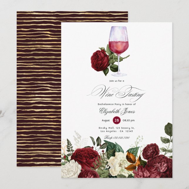 Invitation Enterrement de vie de jeune fille sur le thème du  (Devant / Derrière)